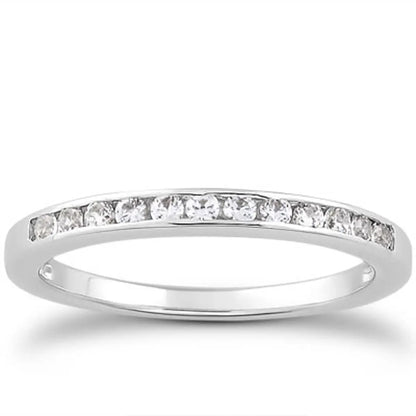 14k white gold channel set diamond wedding ring band 1/3 around by Bids.com on Tampa Home & Garden Store