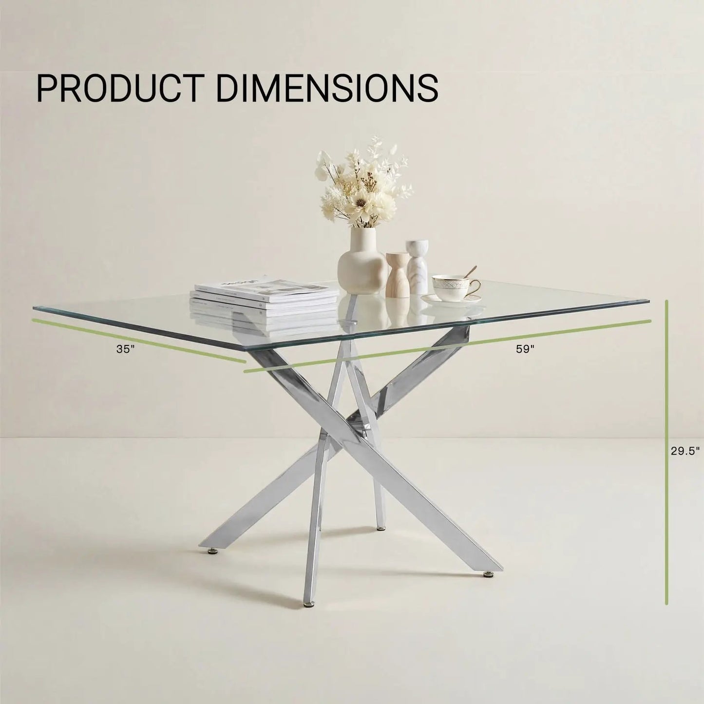 Modern Rectangular Dining Table with Metal Frame