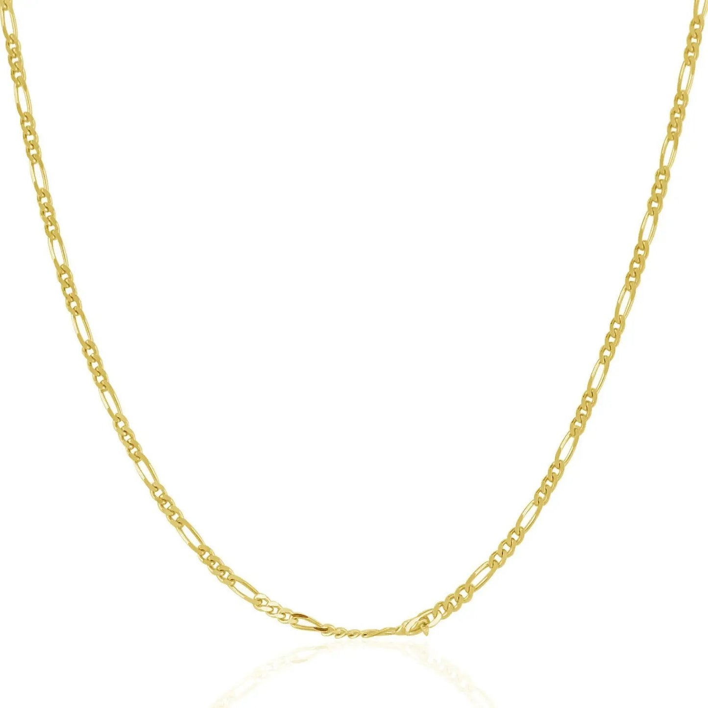 14k yellow gold solid Figaro chain necklace 1.9mm by Bids.com on Tampa Home & Garden Store
