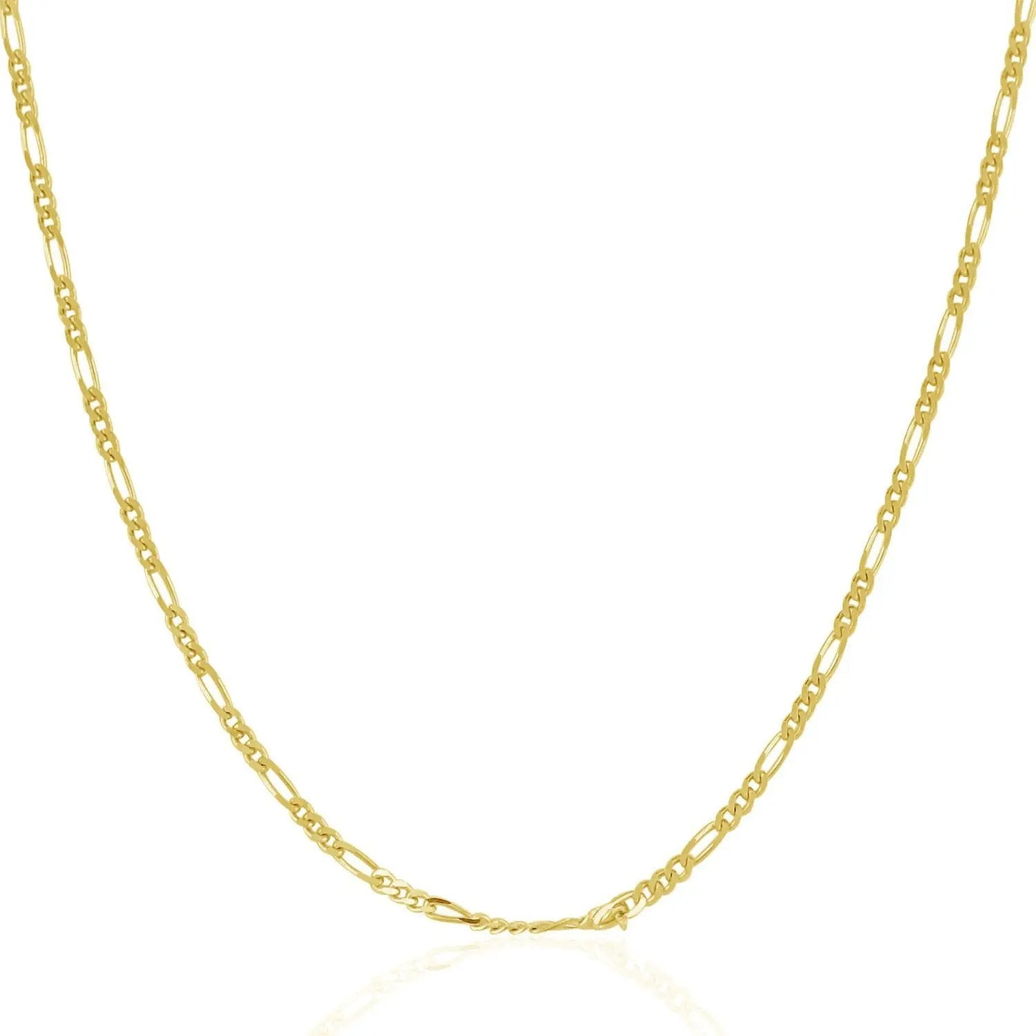 14k yellow gold solid Figaro chain necklace 1.9mm by Bids.com on Tampa Home & Garden Store