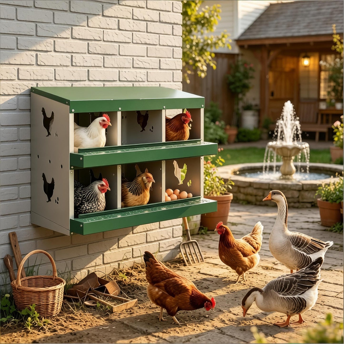 Functional and Outdoor Metal Chicken Nesting Box