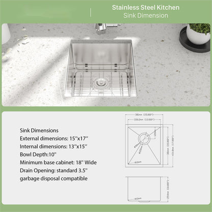 Modern Deep Single Bowl and Stainless Steel Sink