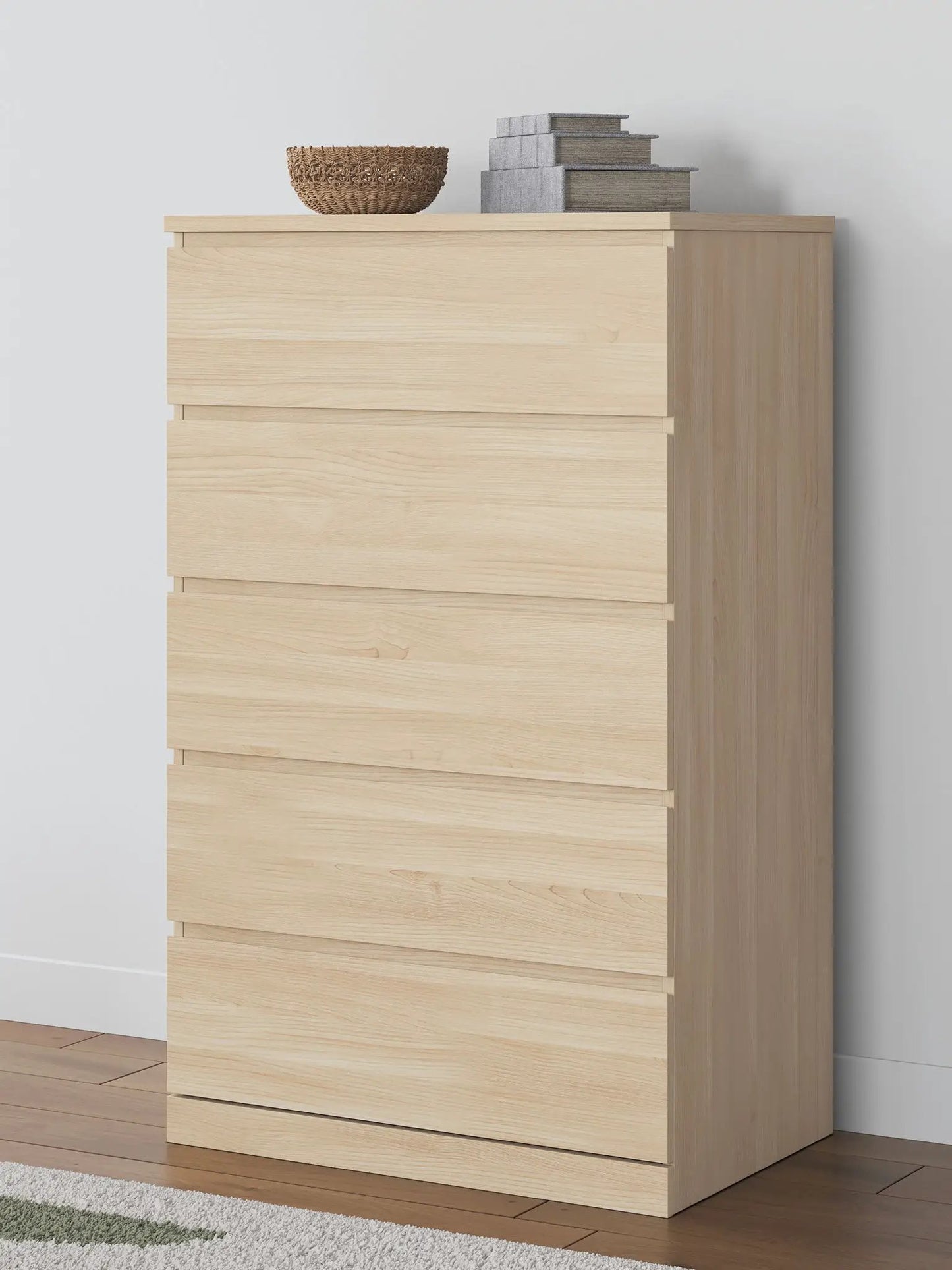 Onita Five Drawer Chest in White Finish Modern