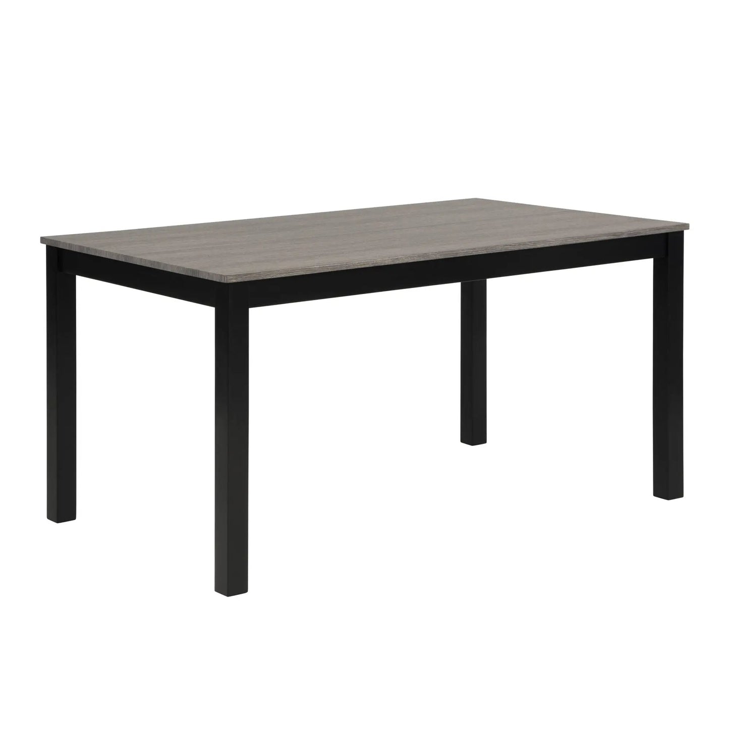 Modern dining table with gray wood veneer top and black legs on Tampa Home & Garden Store