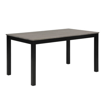 Modern dining table with gray wood veneer top and black legs on Tampa Home & Garden Store