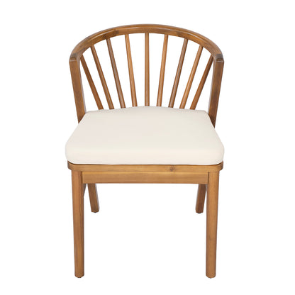Acacia Wood Set of 2 Outdoor Dining Chairs