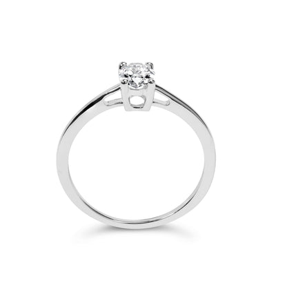 14K white gold oval lab-grown diamond solitaire ring, 4-prong setting, size 7 on Tampa Home & Garden Store