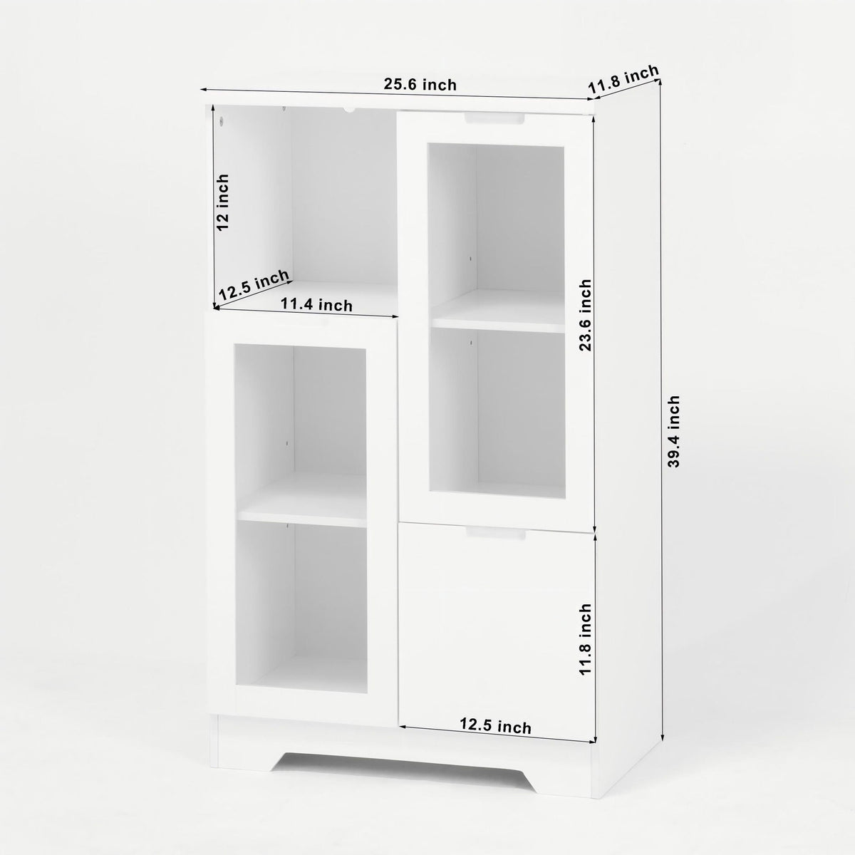 Modern Cabinet with Glass Doors and Drawer Unit