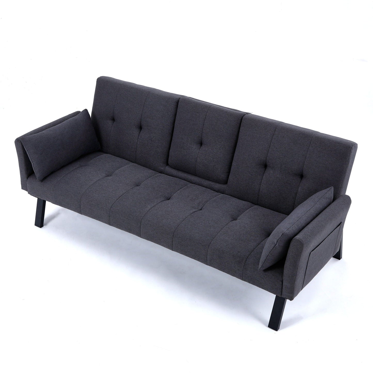 Compact Foldable Sofa Bed and Cup Holder