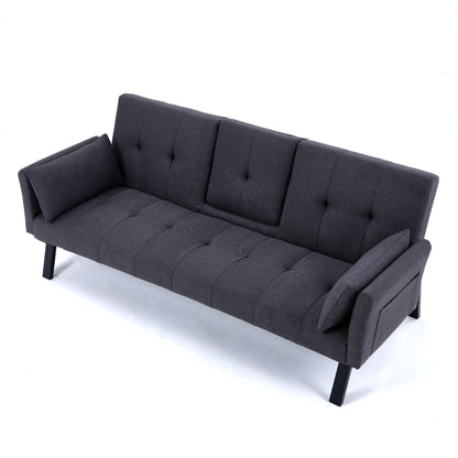 Compact Foldable Sofa Bed and Cup Holder