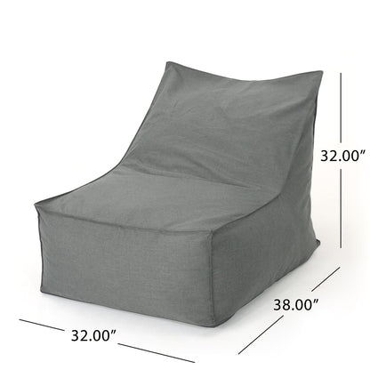 Water Resistant Fabric Bean Bag Chair with Foam Filling Ettie Collection HouseOfZazla on Tampa Home & Garden Store