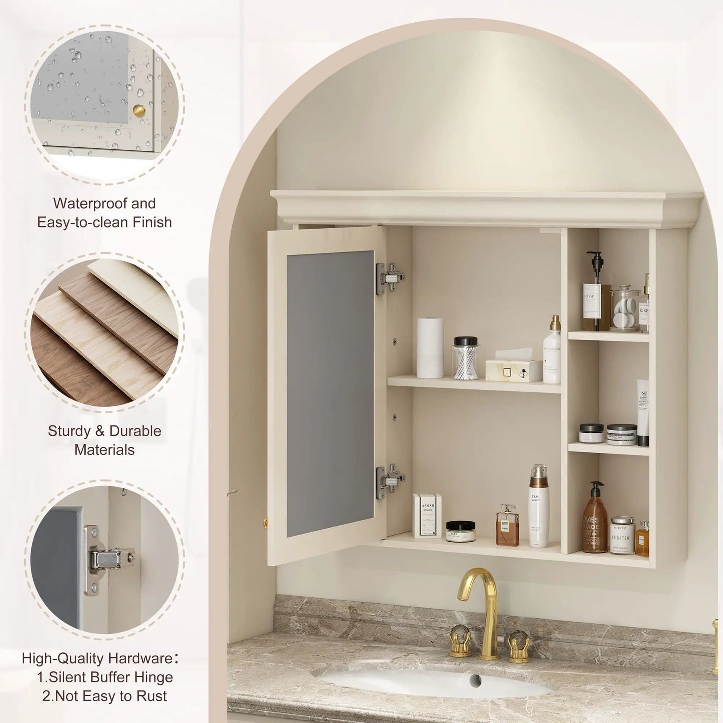 Wall Mounted Bathroom Storage Cabinet With Mirror
