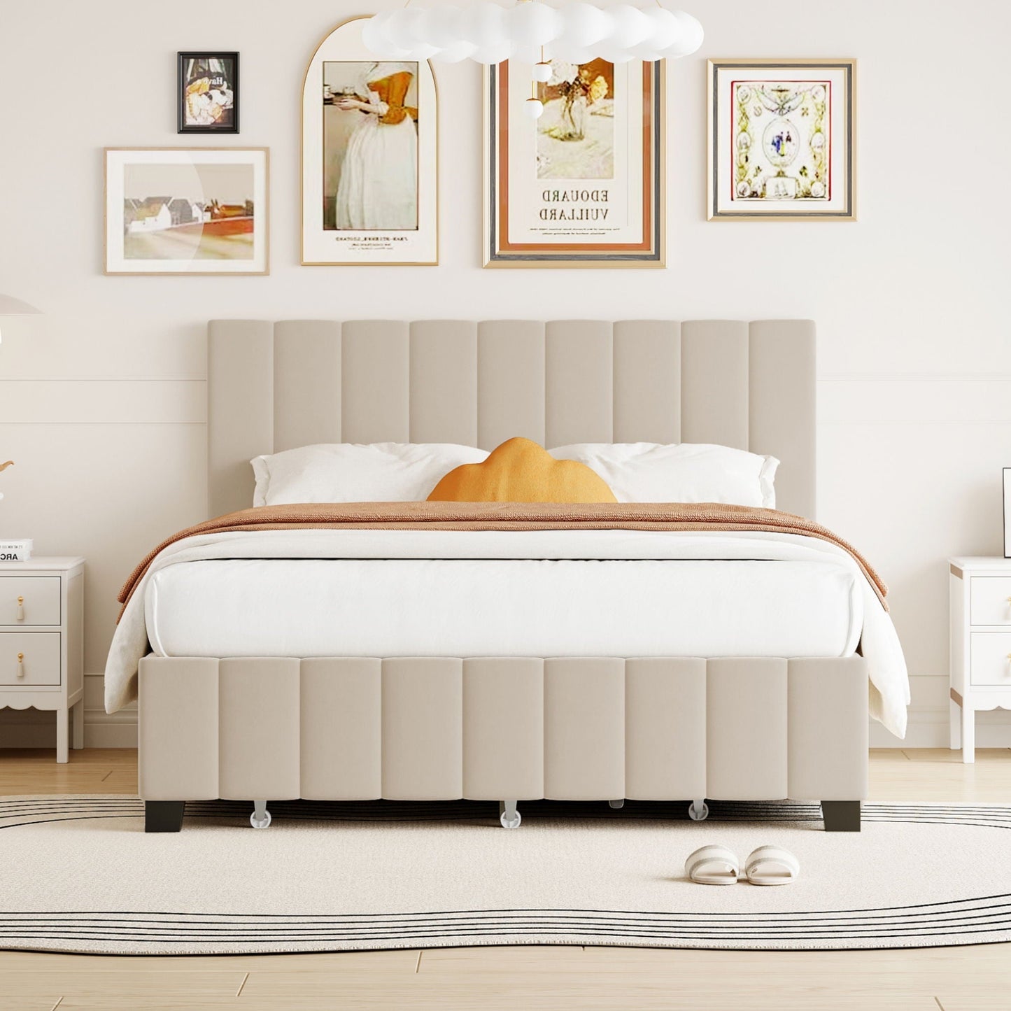 Platform Bed with 2 Drawers and Twin Trundle