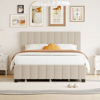 Platform Bed with 2 Drawers and Twin Trundle