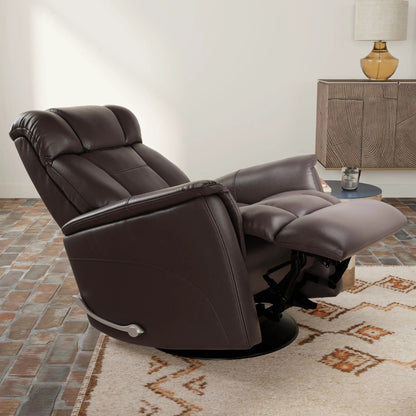 Bentley swivel glider recliner in brown leather with manual headrest Unique Piece Furniture on Tampa Home & Garden Store