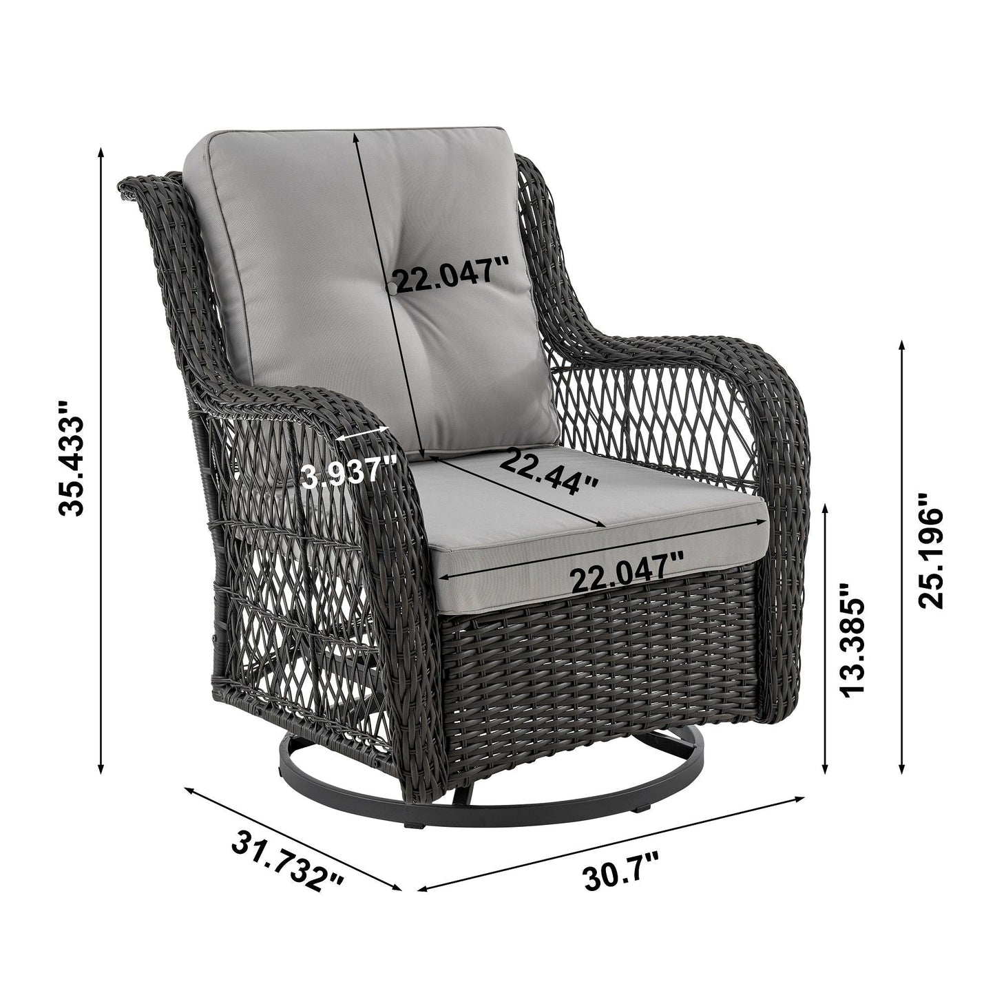 3 Piece Outdoor Patio Set and Swivel Chairs