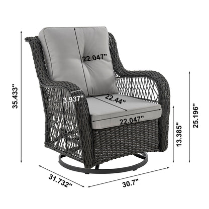 3 Piece Outdoor Patio Set and Swivel Chairs