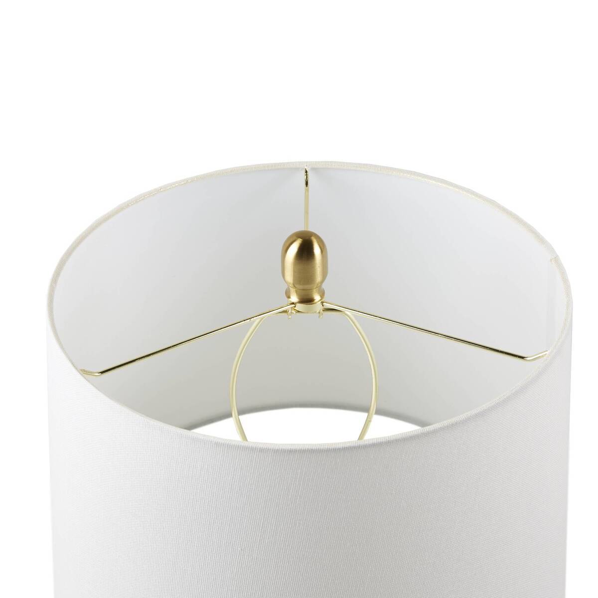 Faceted Green Glass Table Lamp with white fabric shade on Tampa Home & Garden Store