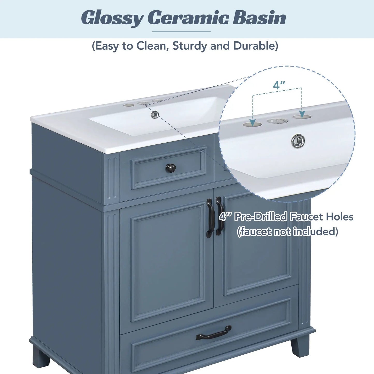 Bathroom Vanity with Sink and Storage Cabinet