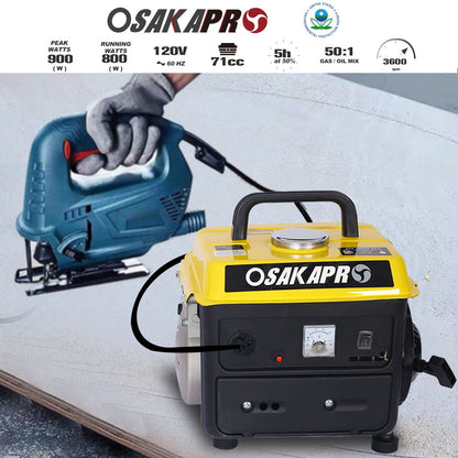 Portable Gas Generator for Quiet Home Use Yellow