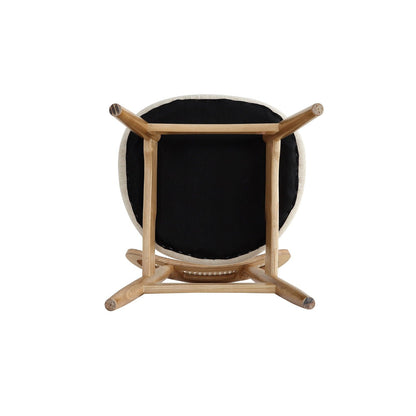 Dining chair set with cane backrest in light brown wood frame and black seat cushion on Tampa Home & Garden Store