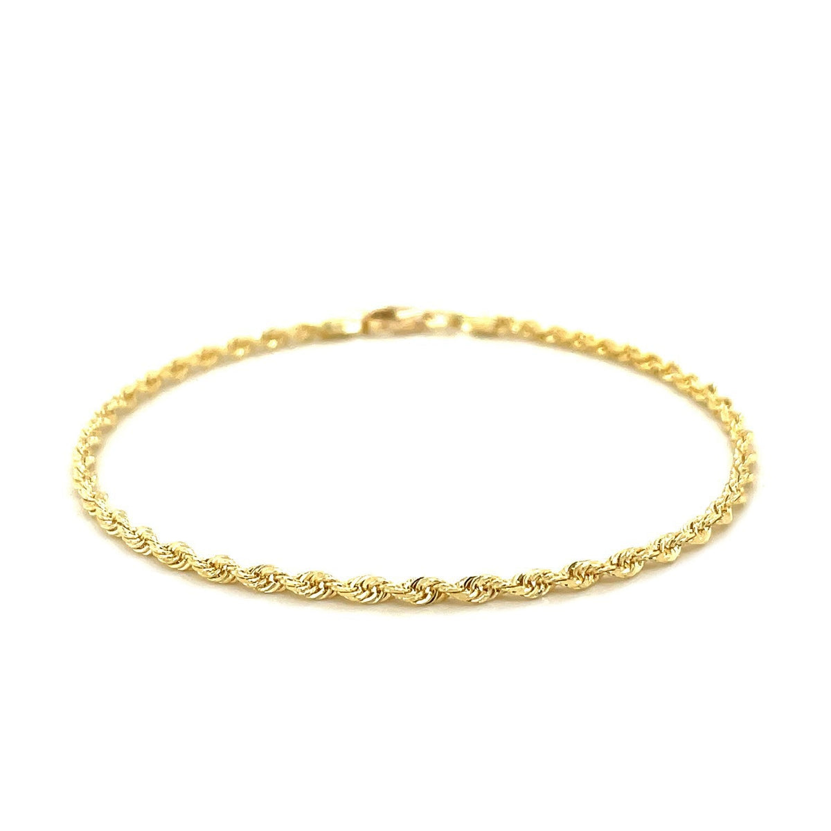 Bracelet 2.5mm 14k yellow gold solid diamond-cut rope chain Bids.com on Tampa Home & Garden Store