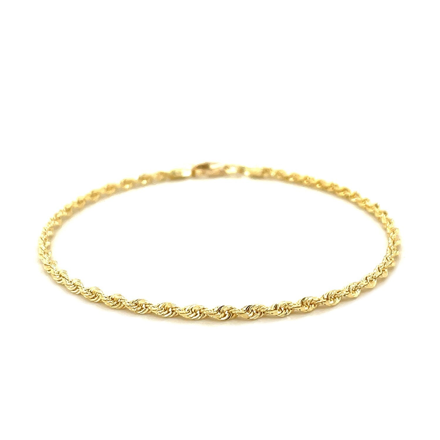 Bracelet 2.5mm 14k yellow gold solid diamond-cut rope chain Bids.com on Tampa Home & Garden Store