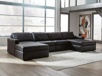 ModMax II Sectional leather black sofa by Unique Piece Furniture on Tampa Home & Garden Store