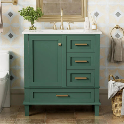 Bathroom Vanity With Sink Solid Wood Cabinet