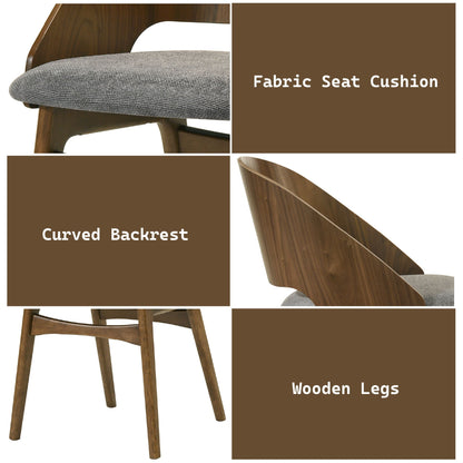 Delmon Side Chair Set with Padded Grey Fabric Seat in Dark Walnut wood by HouseOfZazla for Kids on Tampa Home & Garden Store