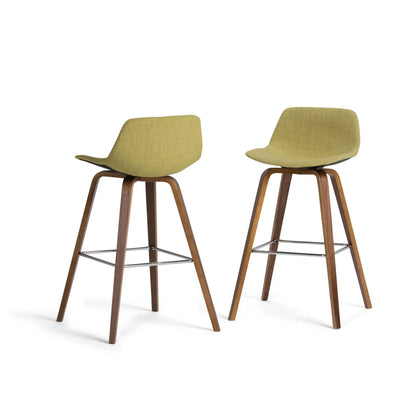 Randolph Bentwood counter stools, mustard fabric, wood legs, 2-pack by Unique Piece Furniture on Tampa Home & Garden Store