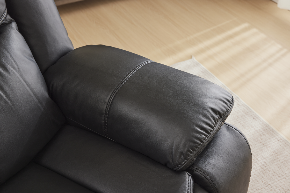 Air Leather Recliner Chair close-up of black armrest and padding by HouseOfZazla on Tampa Home & Garden Store
