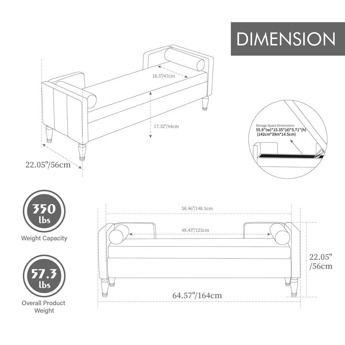 Upholstered Chenille Flip-top Storage End-of-Bed Bench by HouseOfZazla, 350 lb capacity on Tampa Home & Garden Store
