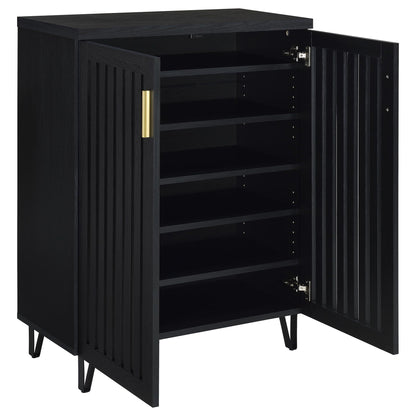Clackamas 2-Door Storage Cabinet with Adjustable Shelves, black finish, HouseOfZazla cabinet on Tampa Home & Garden Store