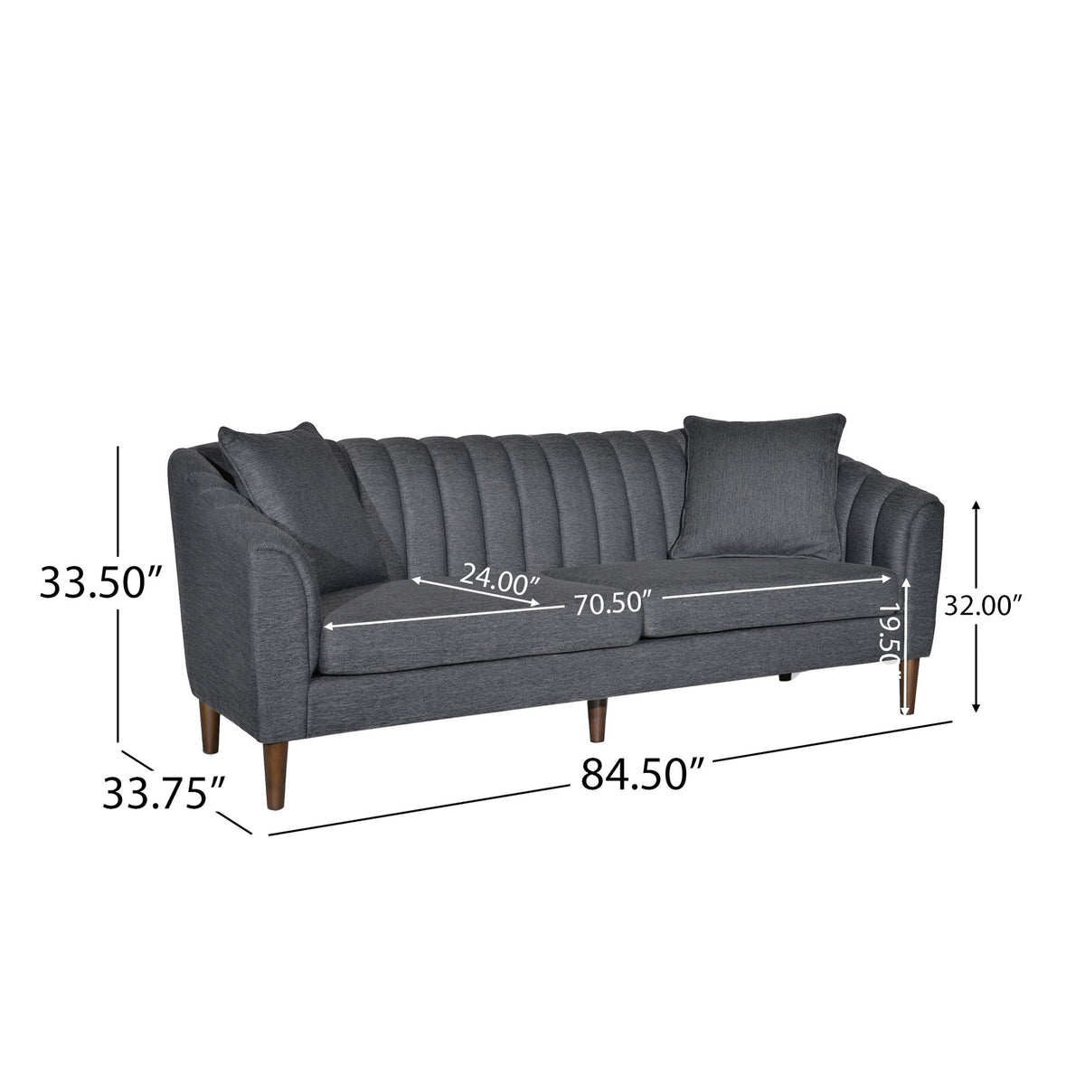 Contemporary 3 Seater Sofa With Plush Cushions