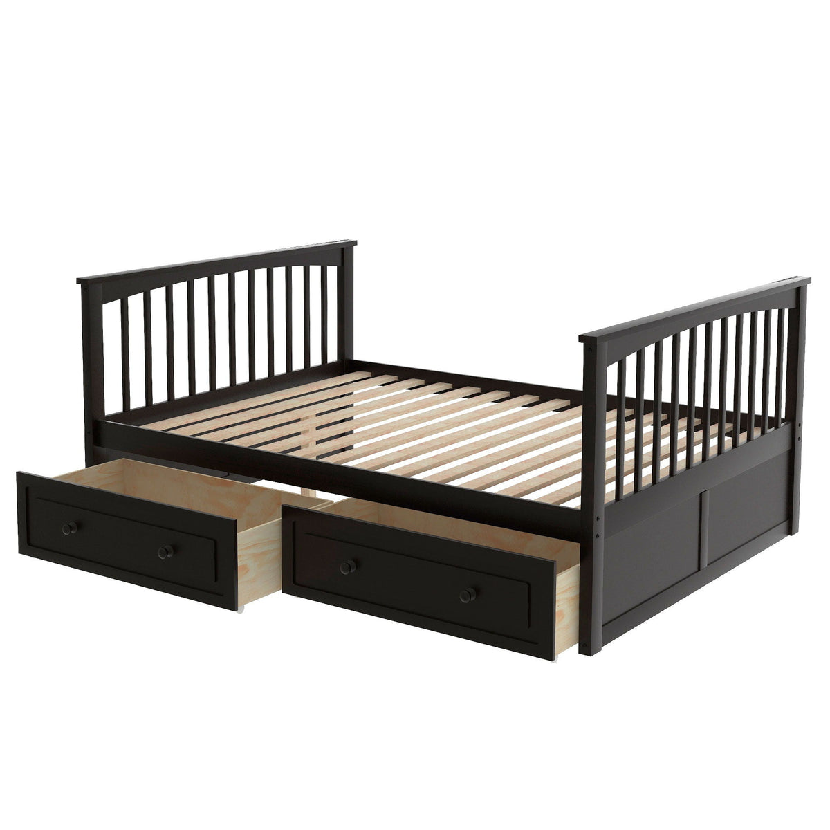 Bunk bed with drawers by HouseOfZazla, black frame, convertible design, two drawers on Tampa Home & Garden Store