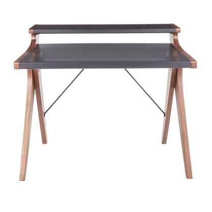 Contemporary lift-top desk with raised hutch in walnut/gray copper trim HouseOfZazla on Tampa Home & Garden Store