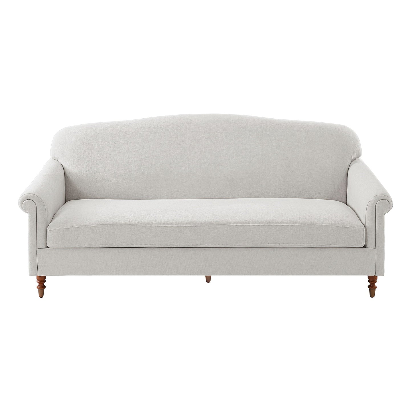 Loveseat sofa 2 seater with rolled arms in light beige fabric by HouseOfZazla on Tampa Home & Garden Store