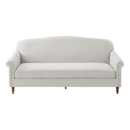 Loveseat sofa 2 seater with rolled arms in light beige fabric by HouseOfZazla on Tampa Home & Garden Store
