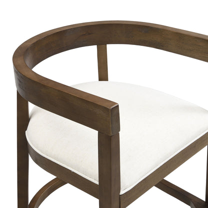Counter stool set of 2 in rubberwood with upholstered beige seats and curved frame HouseOfZazla on Tampa Home & Garden Store