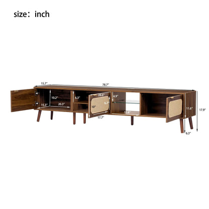 78in Walnut TV stand with open shelving and ample storage by Unique Piece Furniture on Tampa Home & Garden Store