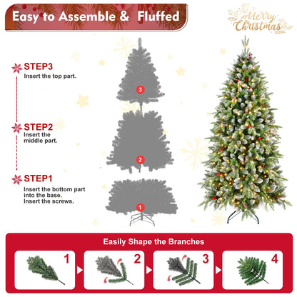 6ft pre-lit artificial Christmas tree by HouseOfZazla with 380 warm white LEDs, easy to assemble on Tampa Home & Garden Store