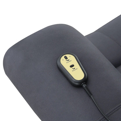 Domana polished microfiber power Nirion recliner with lift and remote on dark blue upholstery on Tampa Home & Garden Store