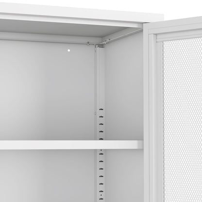 Metal accent cabinet by HouseOfZazla with adjustable shelves and hanging rod in white on Tampa Home & Garden Store