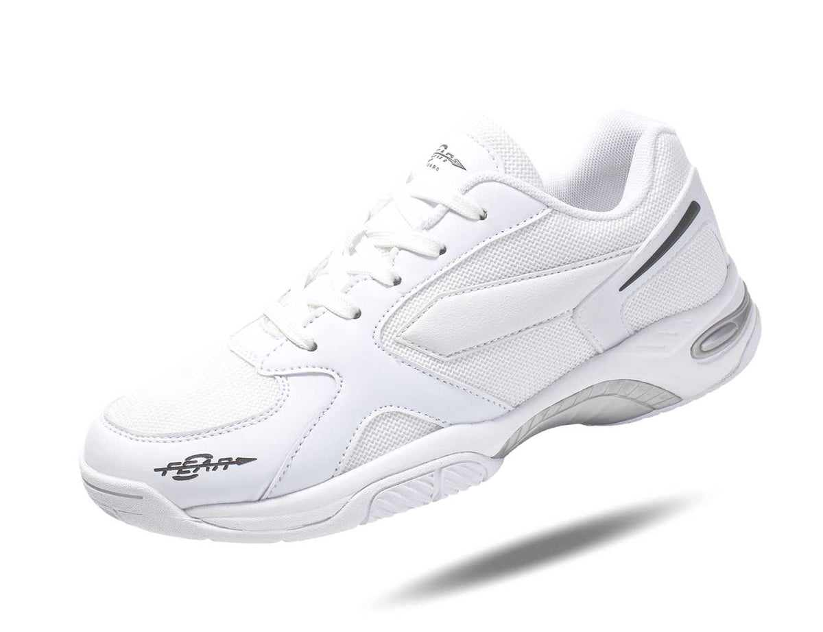 Fear0 NJ men's white high-arch firm-support walking sneaker on Tampa Home & Garden Store