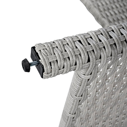 Tomax 5-Piece Outdoor Patio Rattan Sofa Set gray woven rattan detail on Tampa Home & Garden Store