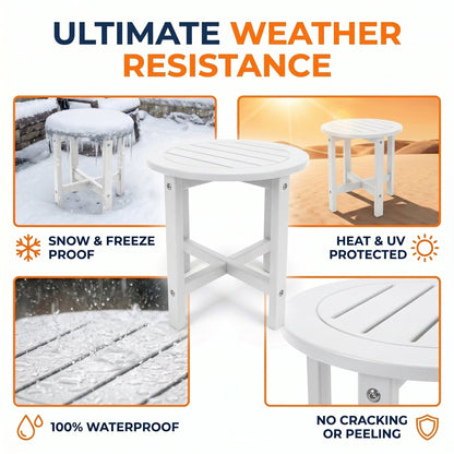 White HDPE Outdoor Side and Patio End Table