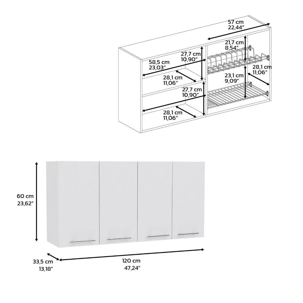 Wall cabinet with four doors and glass organizer internal shelves by Unique Piece Furniture on Tampa Home & Garden Store