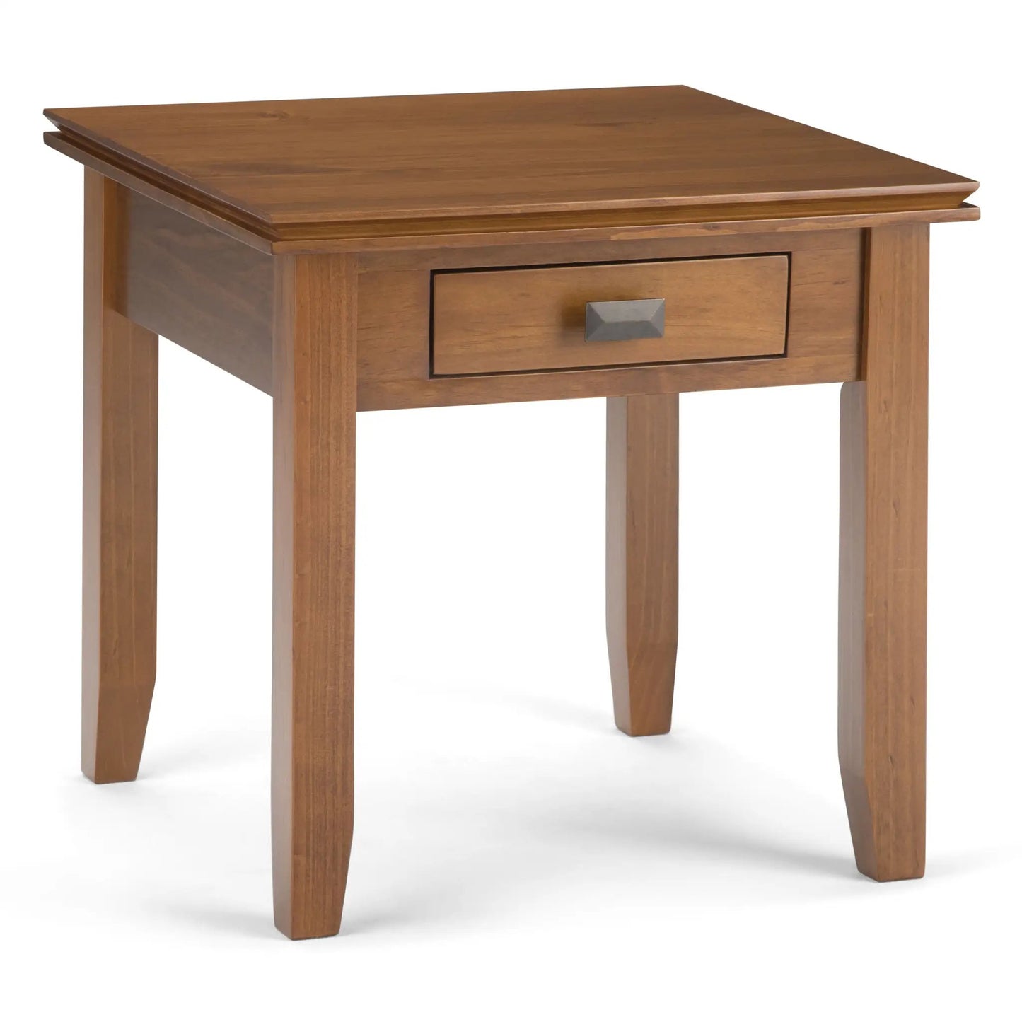 Artisan Handcrafted End Table wooden finish with single drawer and square metal knob on Tampa Home & Garden Store