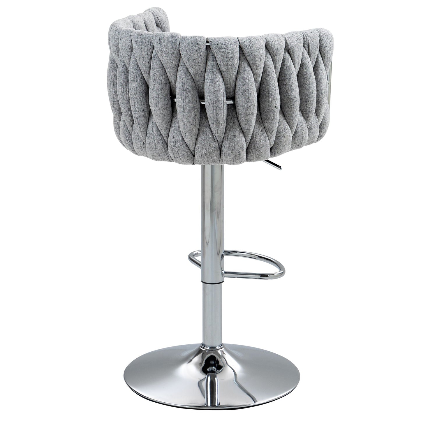 360 Swivel Counter Stools With a Woven Back